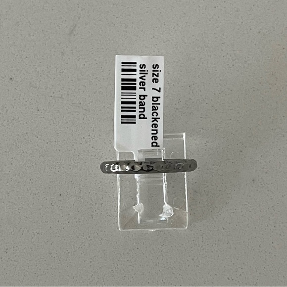 Sterling silver 925 hammered black rhodium stacking band ring size 7 - Picture 2 of 8